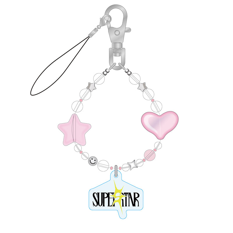 【SUPER STAR】ビーズストラップ(ピンク)