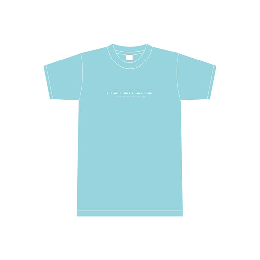 【NEVER END】Tシャツ（ターコイズブルー）