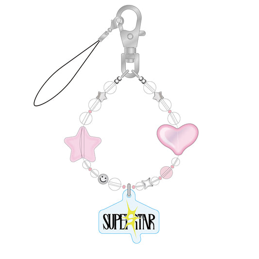 【SUPER STAR】ビーズストラップ（ピンク）